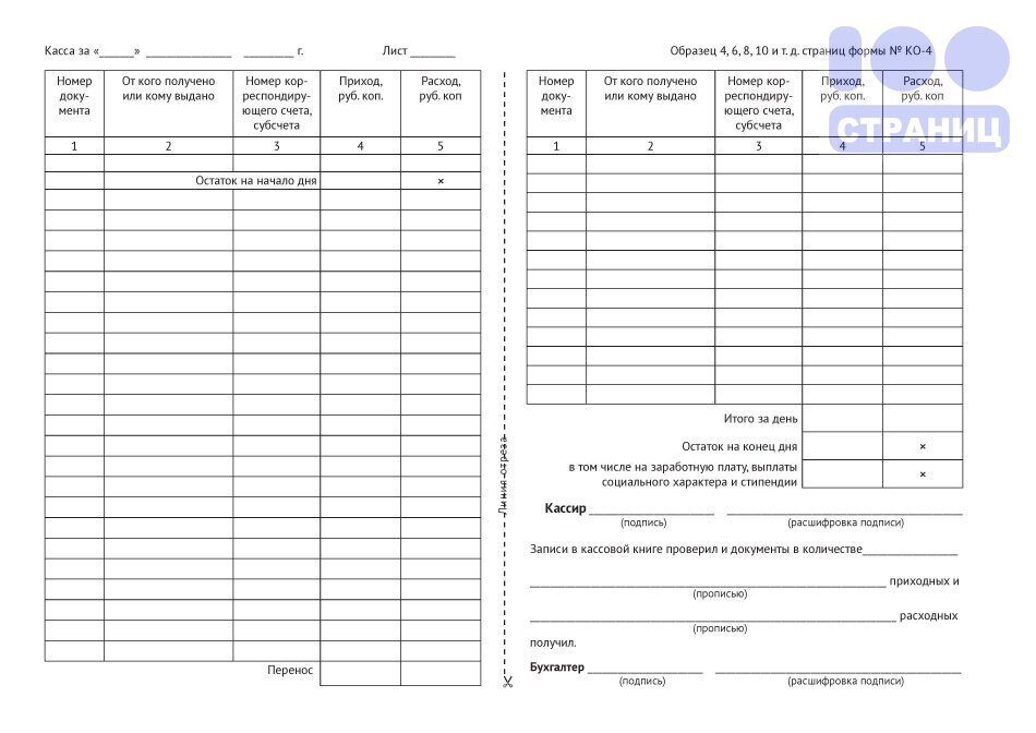 Ко 4. Кассовая книга форма 0310004. Кассовая книга форма ко-4 образец заполнения. Кассовая книга заполненная. Оформление кассовой книги.