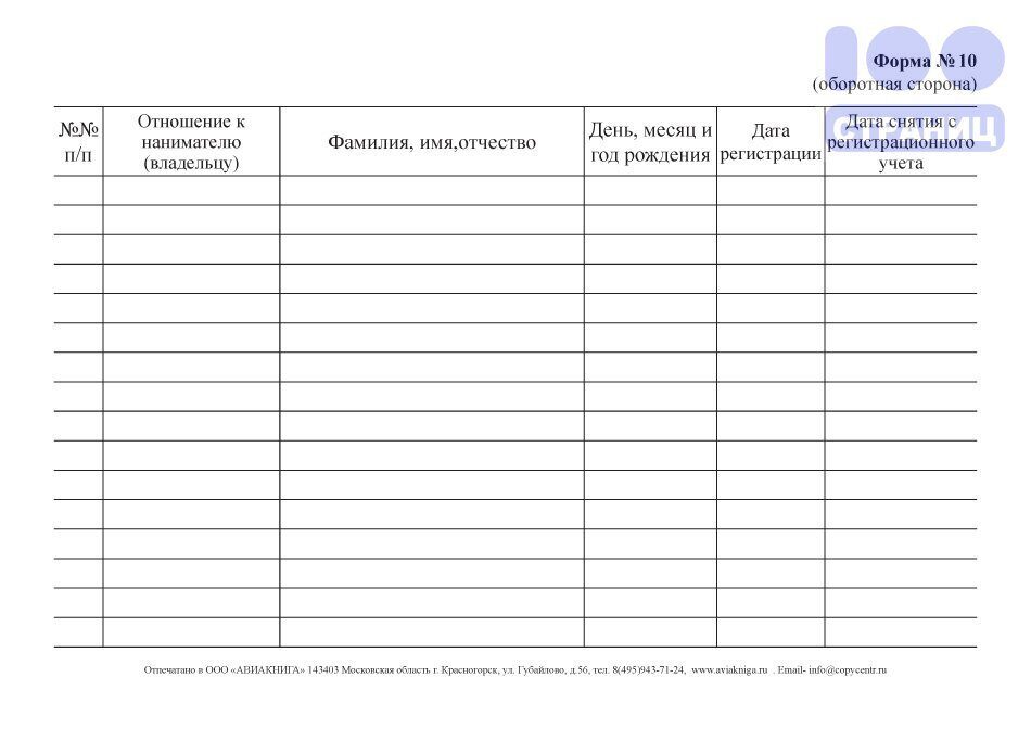 Справка форма 10 из паспортного стола образец