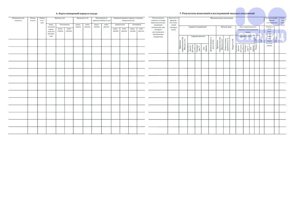 Ремонтный журнал сосуда под давлением образец