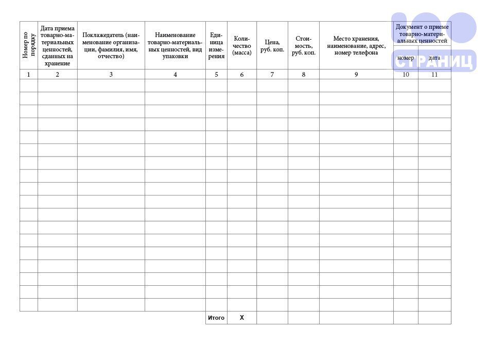 Образец журнала учета материальных ценностей в организации